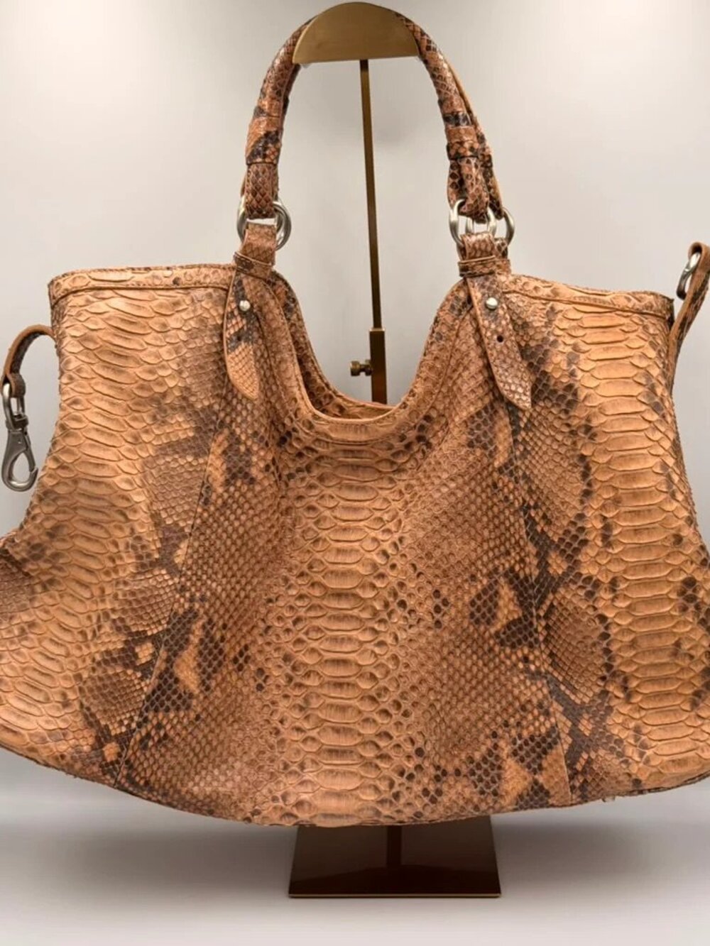 Cole Haan Collection Python Tote Natural Tan Leather Handbag